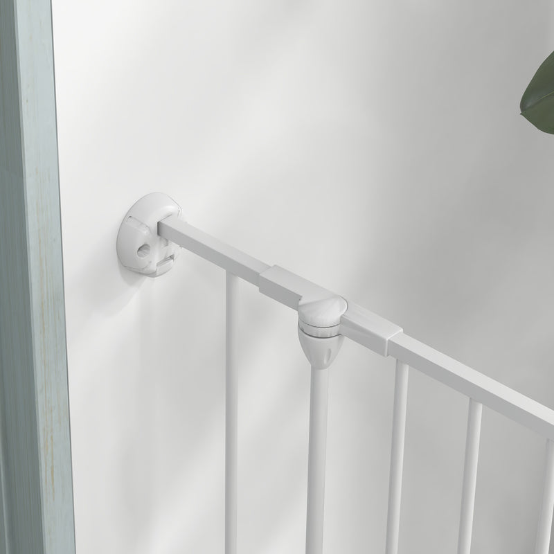 Foldable 6 Panel Dog Playpen with Door Ideal for Indoor or Outdoor Use White