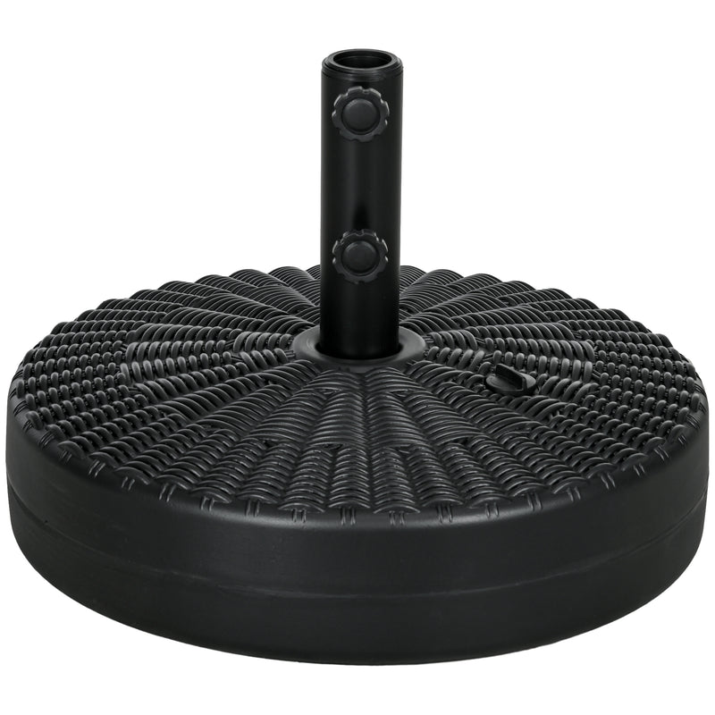 Rattan Effect 29kg Parasol Base Fillable With Water Or Sand For Garden Sun Shade