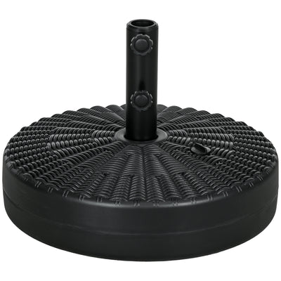 Rattan Effect 29kg Parasol Base Fillable With Water Or Sand For Garden Sun Shade