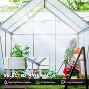 Walk-In Polycarbonate Greenhouse 192.5 x 131cm Silver Tone by Outsunny