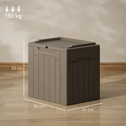 Dark Brown 107L Plastic Storage Chest with Lid for Indoor and Outdoor Use by HOMCOM