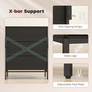 3 Drawer Fabric Chest of Drawers with Aluminium Handles for Bedroom Storage Black