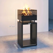 Garden Fire Pit with Log Storage for Tidy and Warm Evenings Outdoors Black Outsunny
