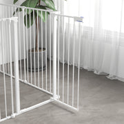 Foldable 6 Panel Dog Playpen with Door Ideal for Indoor or Outdoor Use White