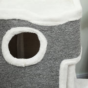 75 cm Cat Tree Tower With Scratching Post And Platforms For Indoor Cats, Grey AOSOM