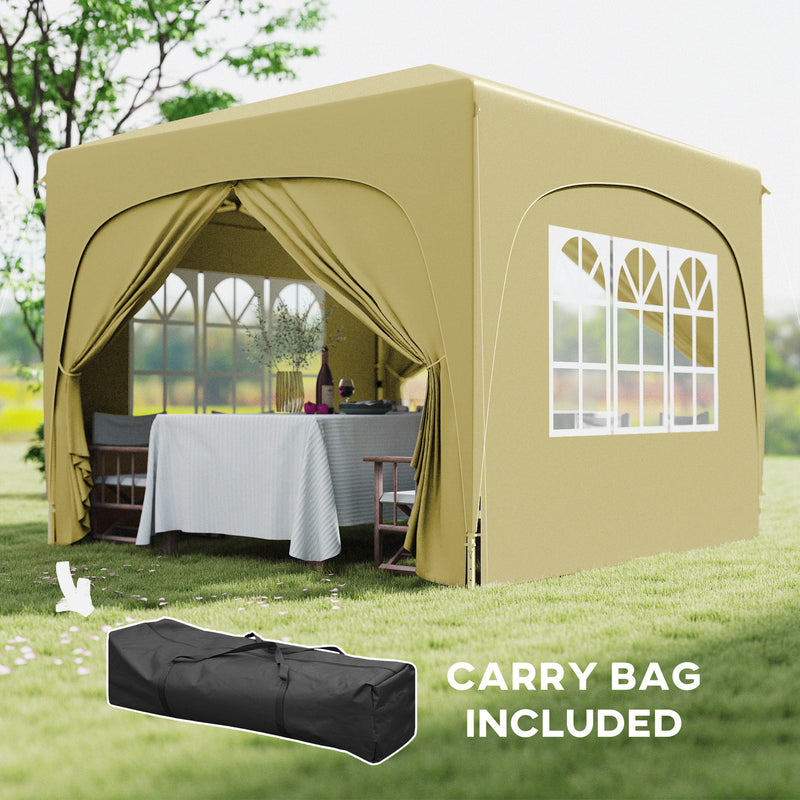 Sand 3 x 3m Pop Up Gazebo Shelter with Accessories by Outsunny