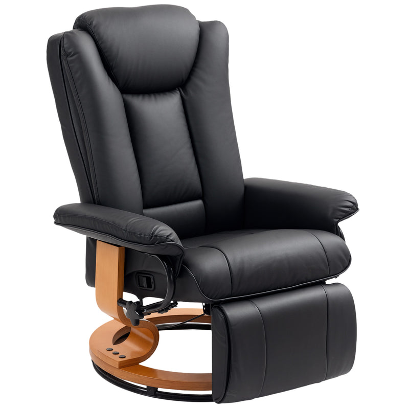 Black Faux Leather Executive Recliner Chair with Padded Armrests For Home or Office by HOMCOM
