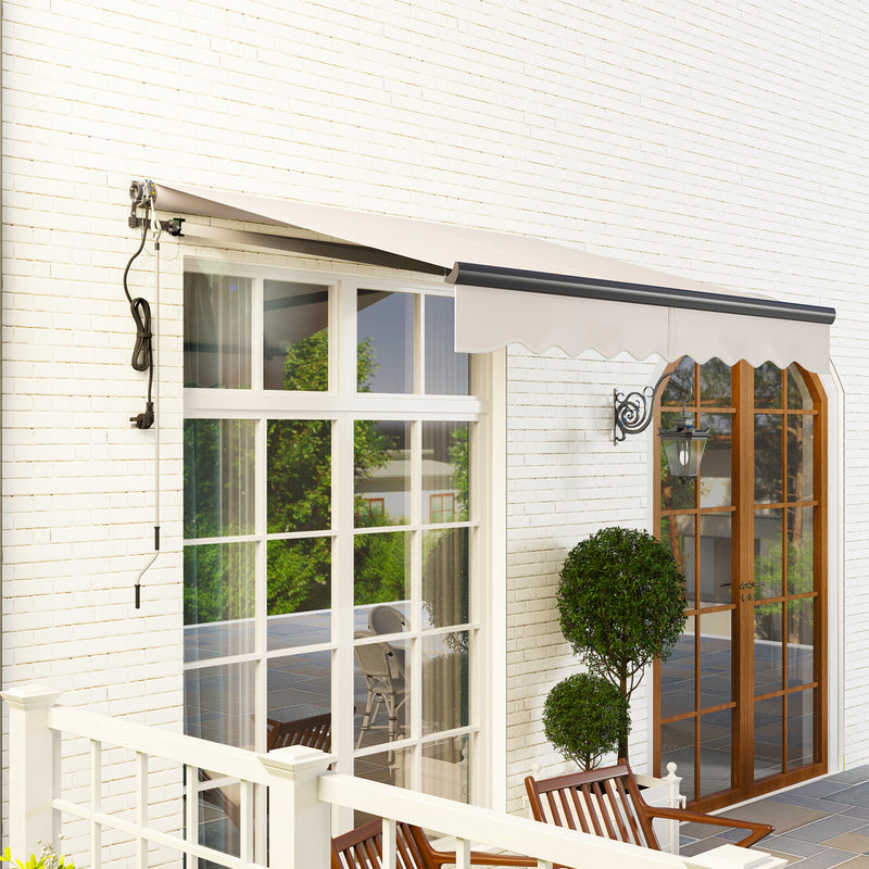 2.5 x 2m Electric Retractable Awning with Remote Control UV30+ Sun Shade for Garden Beige by Outsunny
