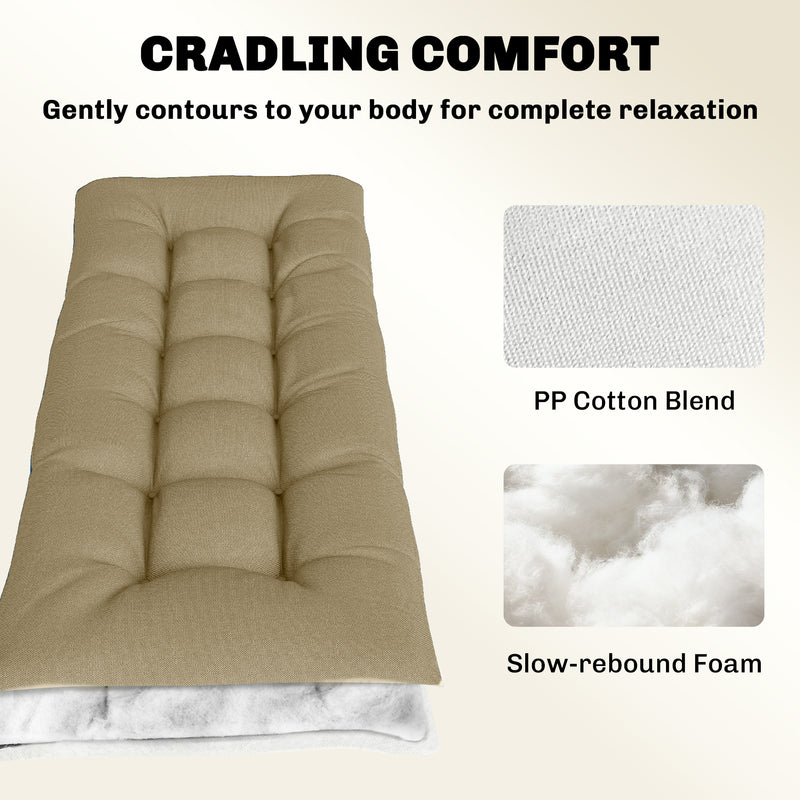 Sun Lounger Cushion with Full-Length Support and Water-Repellent UV Fabric Sand