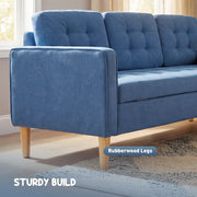 3 Seater Sofa with Hidden Storage for Small Living Rooms Blue AOSOM