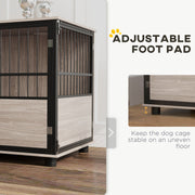 Furniture Style Dog Crate with Cushion and 3 Doors for Medium Dogs Indoor Use Brown