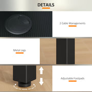 Black L Shaped Gaming Desk with Hooks Storage Bag and Cable Management