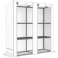 Three Tier Mini Greenhouse White Compact Plant Growhouse for Outdoors by Outsunny