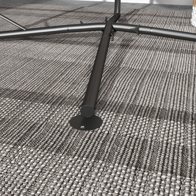 Black Heavy Duty Hammock Chair Stand With Chain For Indoor And Outdoor Hanging Use