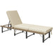 Grey Folding Rattan Sun Lounger with Cushion for Garden and Patio by Outsunny