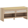 Shoe Storage Bench with Drawers and Cushioned Seat for Organised Hallways Oak and Cream Homcom