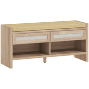 Shoe Storage Bench with Drawers and Cushioned Seat for Organised Hallways Oak and Cream Homcom