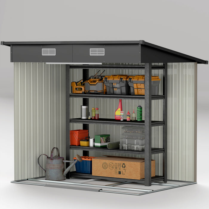 Grey Wood Grain Outdoor Garden Storage Shed with Weatherproof Design by Outsunny