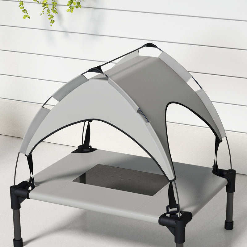 Cooling Raised Pet Bed with Breathable Mesh Ideal for Small Dogs and Puppies Light Grey