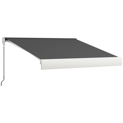 Grey 2.5 x 3m Electric Cassette Awning With Remote Control For Shaded Outdoor Spaces