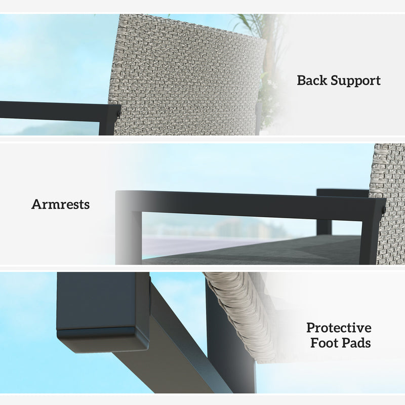 Grey 151.5L Garden Storage Bench with Cushion Weatherproof Seat by Outsunny