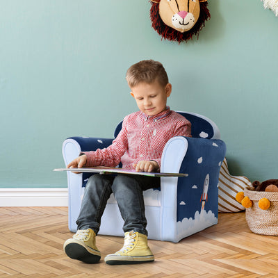 Kids Armchair Toddler Sofa with Soft Padding Ideal for Reading and Playtime, Blue