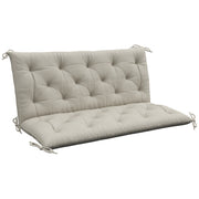 Outdoor Bench Cushion for 2 Seater Benches or Swing Chairs Easy Care Light Grey AOSOM