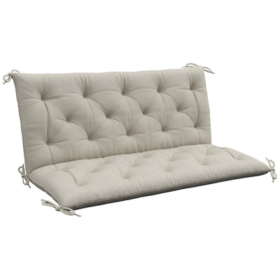 Outdoor Bench Cushion for 2 Seater Benches or Swing Chairs Easy Care Light Grey AOSOM