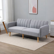 Light Grey Three Seater Sofa Bed with Split Back by HOMCOM