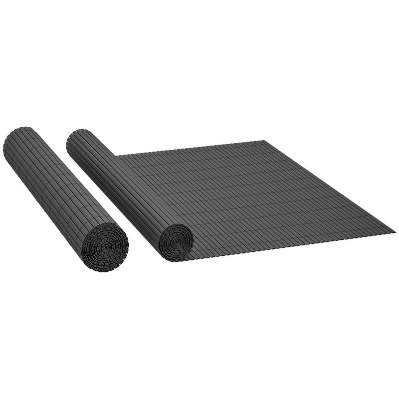Garden Privacy Screen Fence for Sheltered Outdoor Spaces Easy Fit Dark Grey Outsunny
