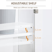 White Bathroom Furniture Set with Mirror Cabinet and Sink Storage by kleankin