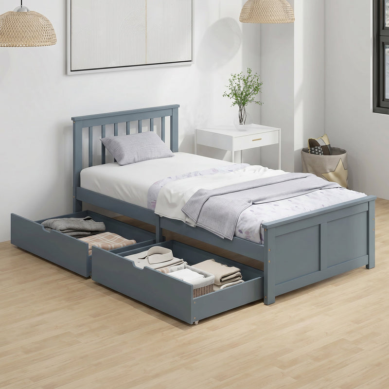 Single Bed Frame with Storage Drawers for Organised Small Bedrooms