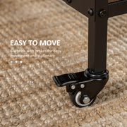 Six Person Drop Leaf Dining Table Brown and Black Space Saving Design by HOMCOM