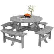 8 Seater Wooden Picnic Table and Bench Set Durable Fir Wood by Outsunny