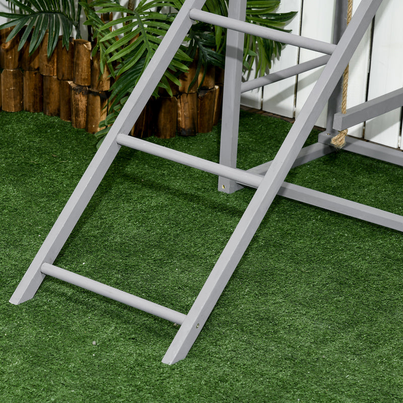 Wooden Chicken Coop with Swing Set for 3 to 4 Hens Promotes Activity and Comfort, Grey