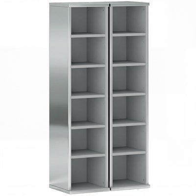 CD and Media Storage Shelves Set of 2 for Organised Home or Office High Gloss Grey AOSOM