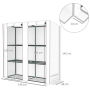 Three Tier Mini Greenhouse White Compact Plant Growhouse for Outdoors by Outsunny