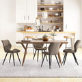 Set of 4 Racing Style Dining Chairs with Ergonomic Back and Steel Legs for Home Brown AOSOM