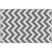 Grey and White Reversible Outdoor Rug 1.2 x 1.8m Waterproof Plastic Mat for Garden Camping Beach by Outsunny