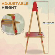 3 in 1 Wooden Kids Easel with Paper Roll Whiteboard Chalkboard and Painting Accessories by AIYAPLAY Aiyaplay