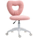 Pink Teddy Fleece Swivel Office Chair With Adjustable Height by HOMCOM