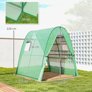 Walk In Tunnel Greenhouse With Sandbags And Ventilated Doors For All Weather Use Green AOSOM