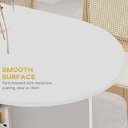 White Four Seater Drop Leaf Dining Table with Wheels by HOMCOM