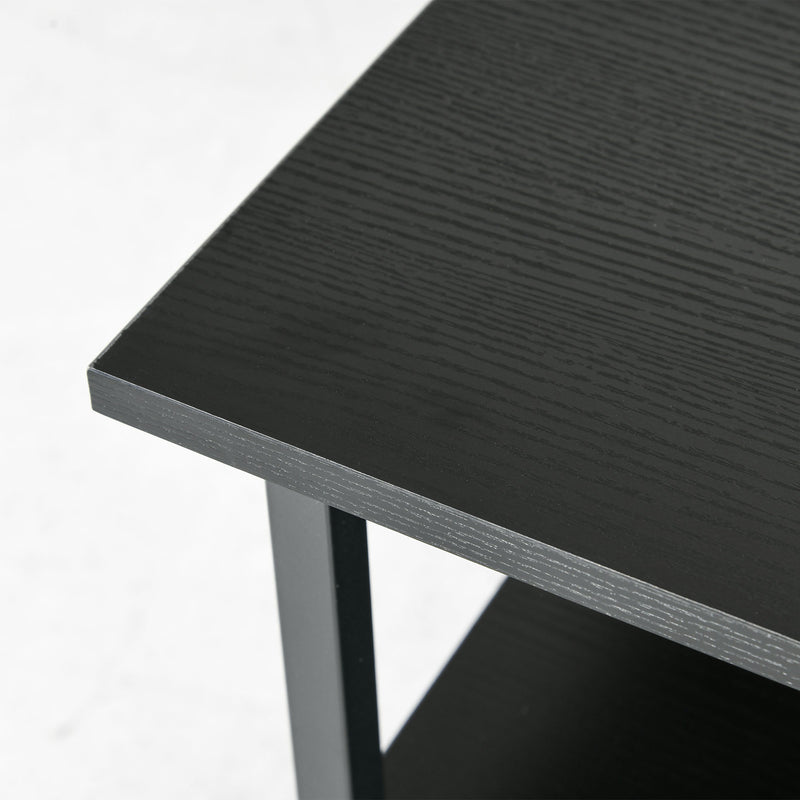 Three Tier Steel Printer Stand on Wheels for Home Office Storage, Black