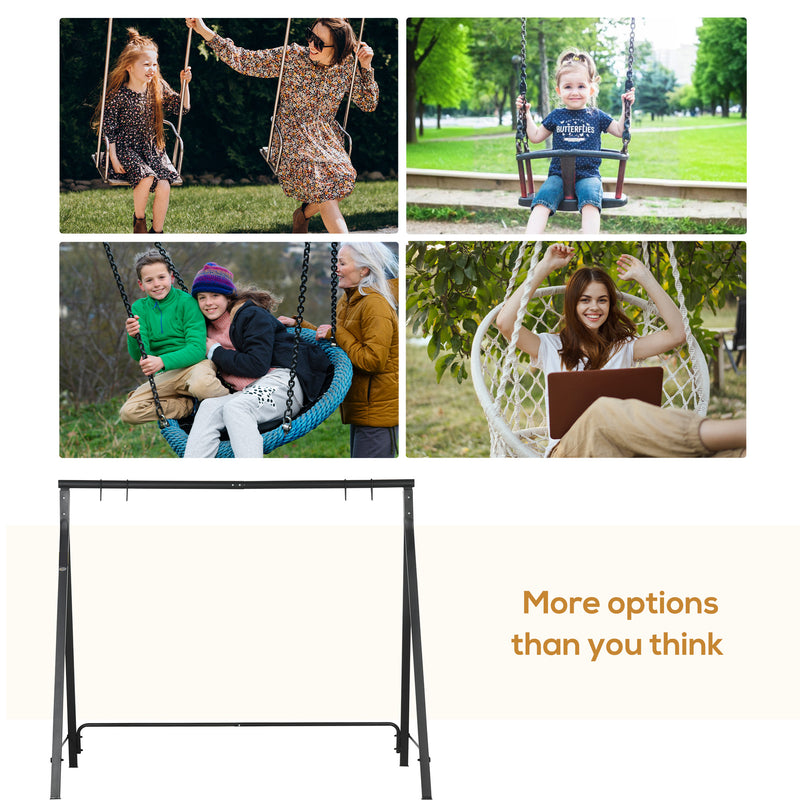 Black Steel Garden Swing Frame Only