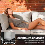 Modular Garden Sofa Set with Cushions and Side Tables for Flexible Outdoor Seating Black Light Grey Outsunny