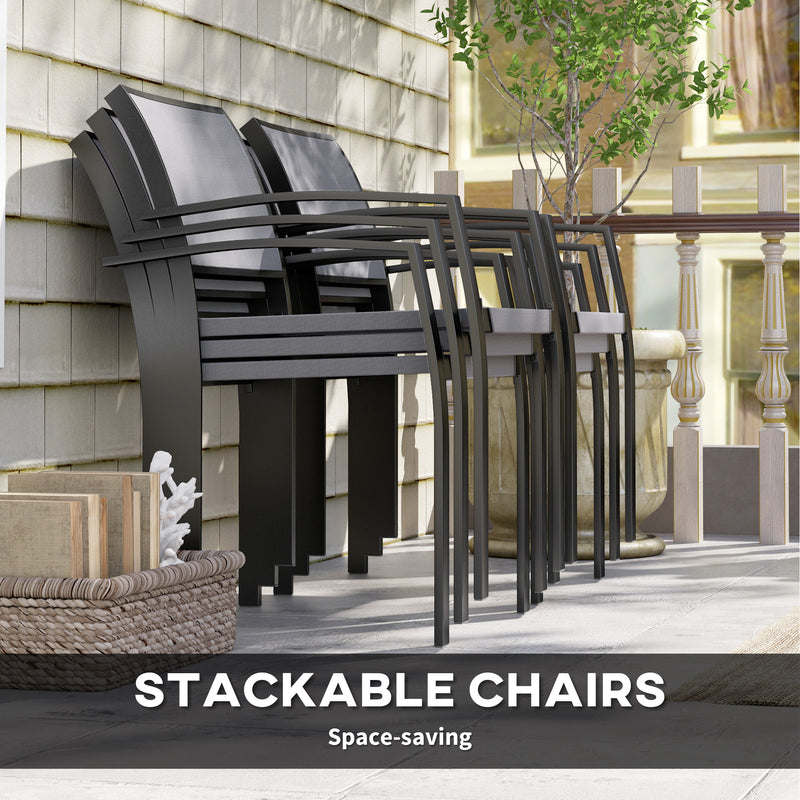 Five Piece Outdoor Garden Dining Set Grey Weather Resistant by Outsunny