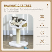 Tall Cat Tree Tower with Platforms and Scratching Posts for Indoor Cats, White