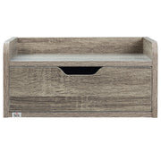 Set of 2 Wall Mounted Bedside Tables With Storage Drawer Space Saving Design Grey