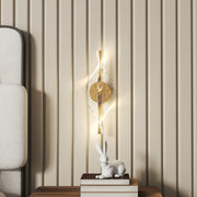 Gold LED Spiral Wall Lights 2 Pack Adjustable Colour Temperature for Modern Interiors